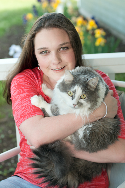 senior portrait, pet, cat